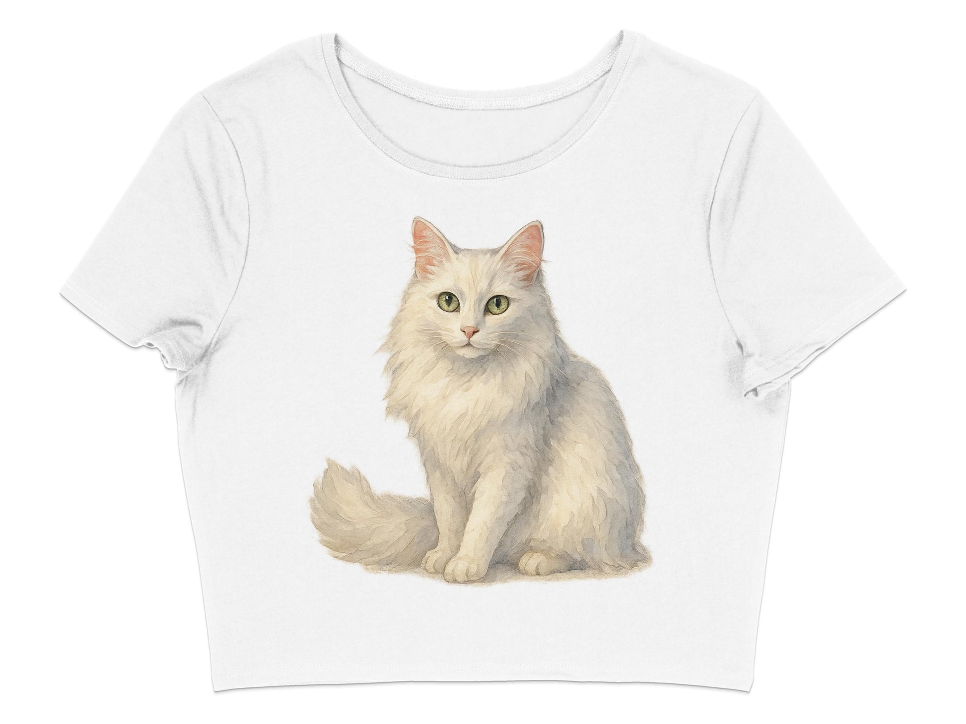 White Cat Design Women's Crop Top T-shirt product type