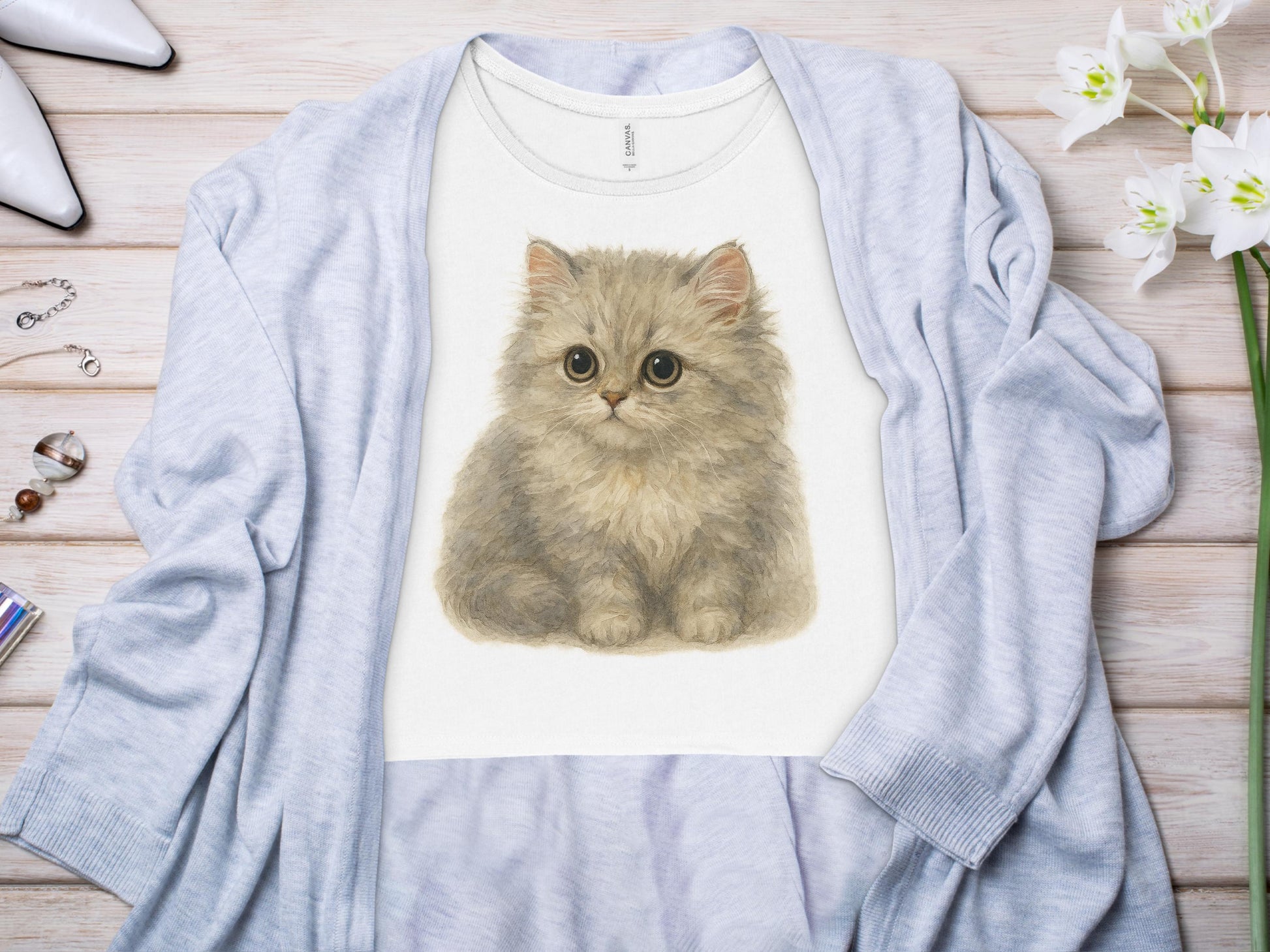 Adorable Fluffy Kitten Graphic Tee Shirt product type