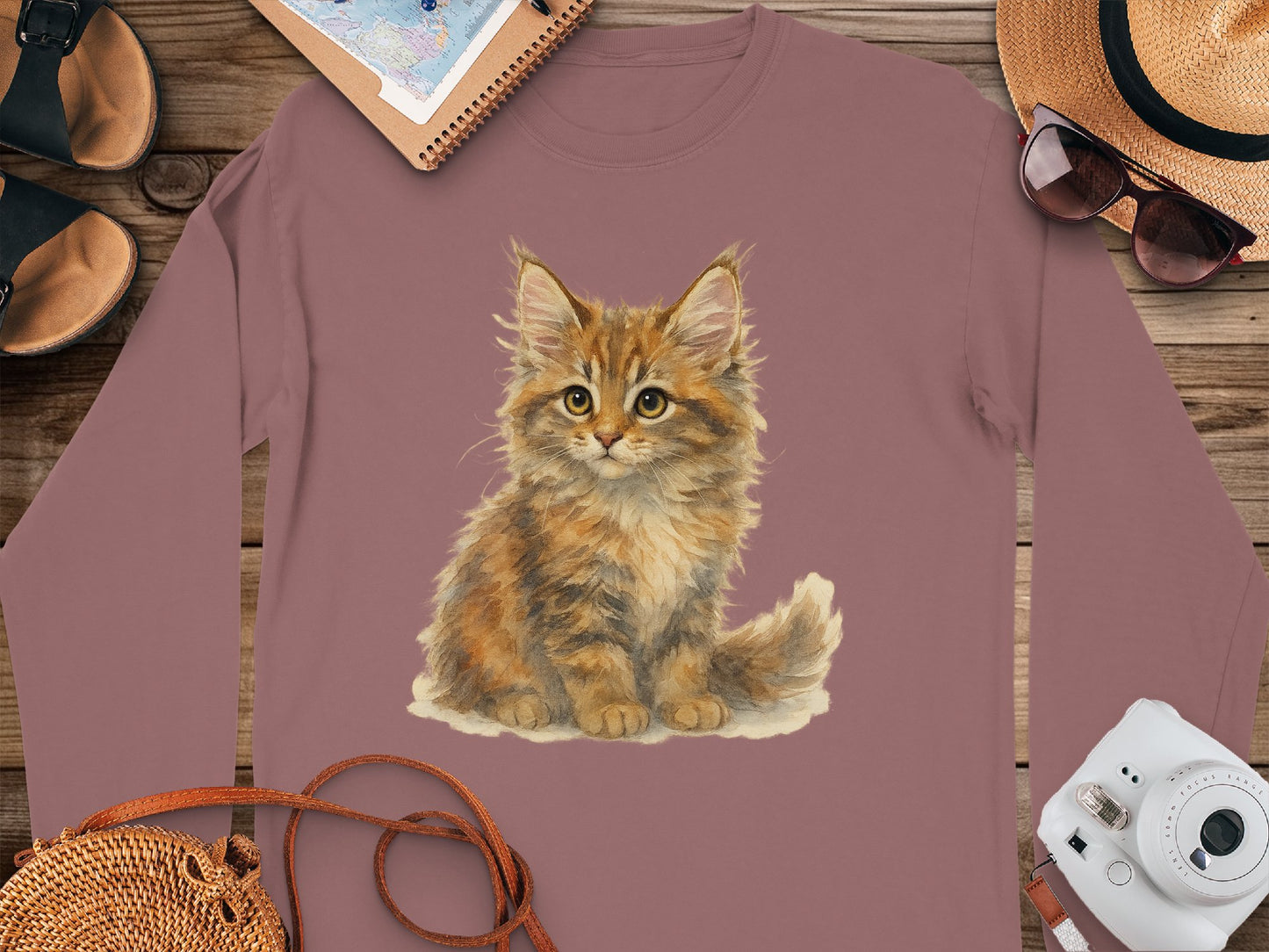 Cute Furry Kitten Long Sleeve Shirt product type