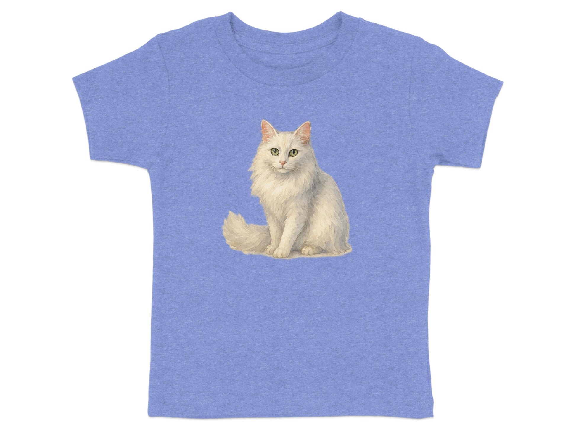 White Cat on Light Blue Shirt product type