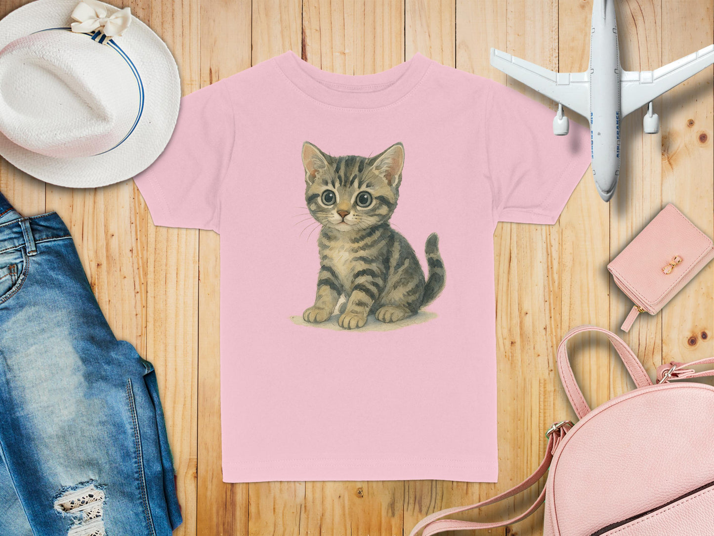Adorable Kitten Pink Toddler Girls T-Shirt product type