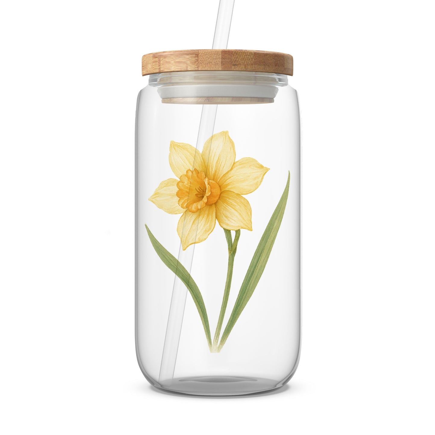 Yellow Daffodil Decorative Glass Jar product type