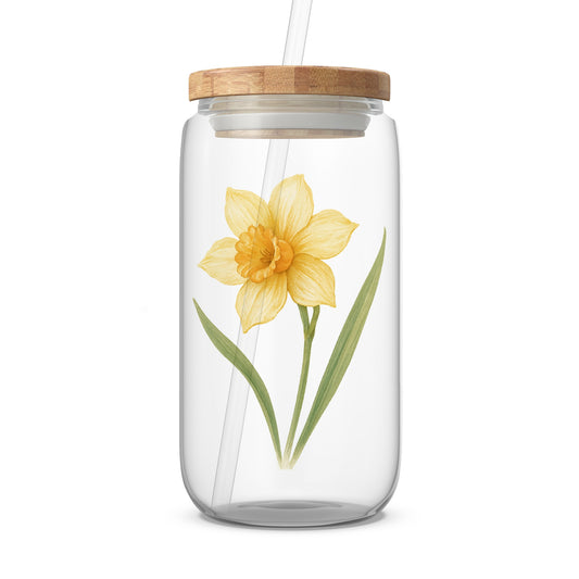 Yellow Daffodil Decorative Glass Jar product type