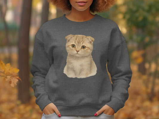 Cozy Scottish Fold Kitten Graphic Sweatshirt product type