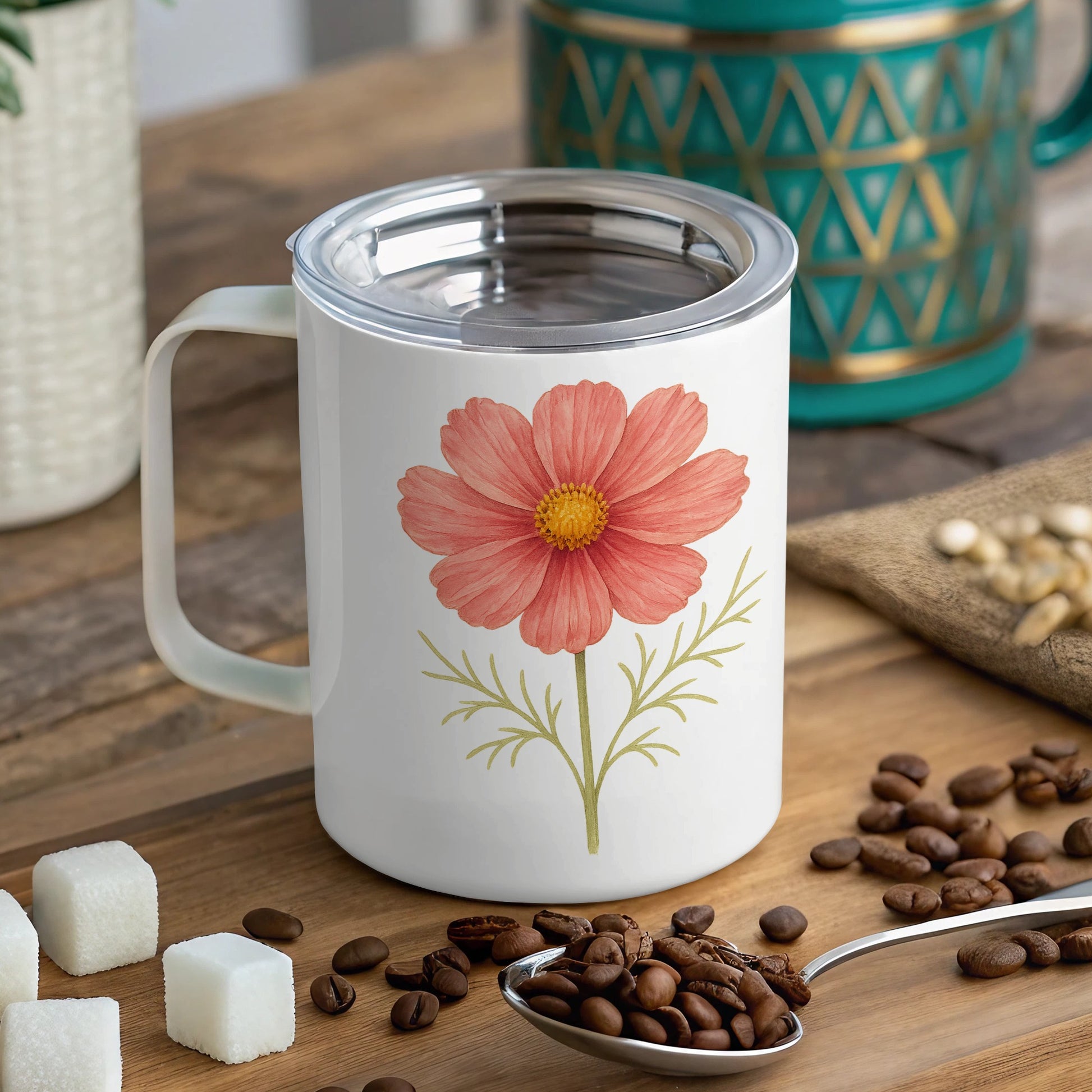 Floral Design Mug with Decorative Details product