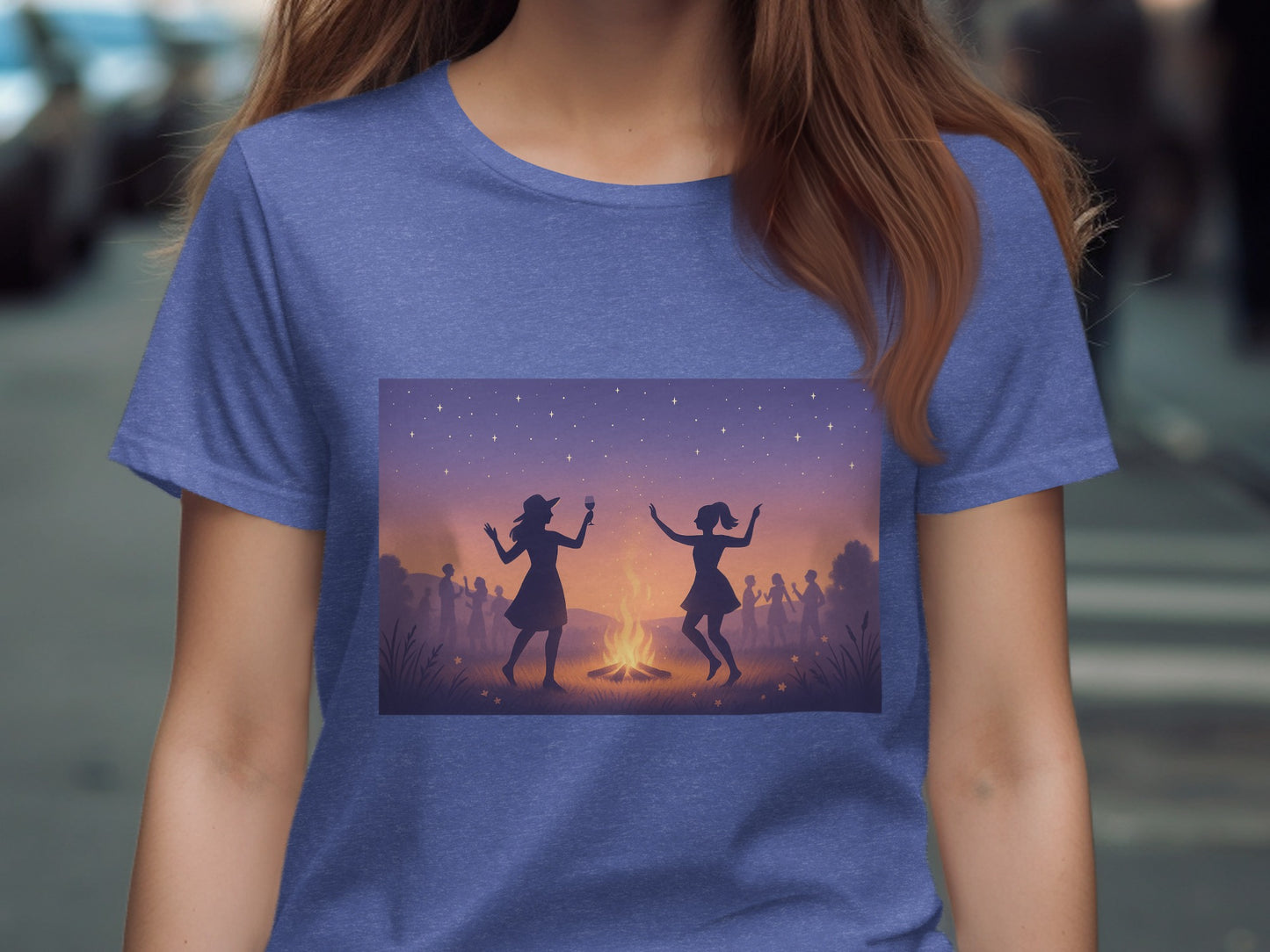 Dancing by the Campfire Purple Graphic T-shirt product type