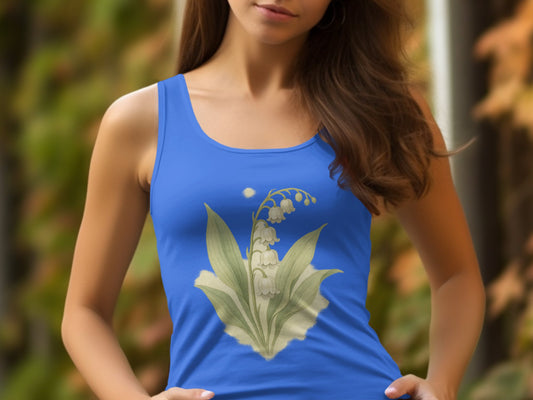 Elegant Lily of the Valley Print Tank Top product type
