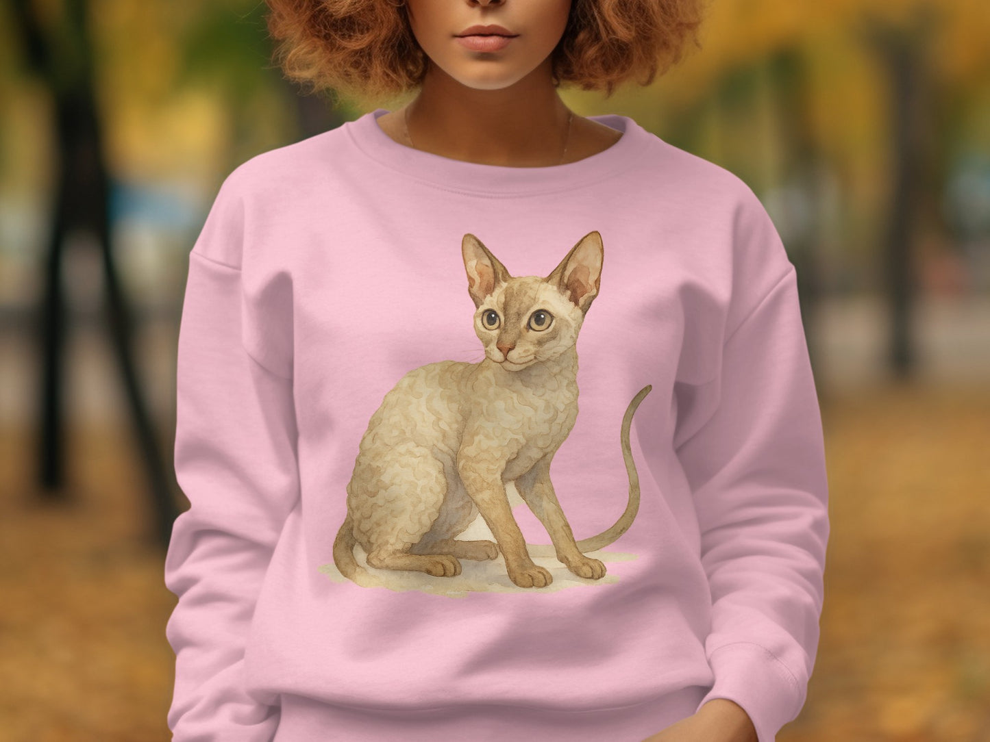 Adorable Cat Illustration on Light Pink Sweatshirt product