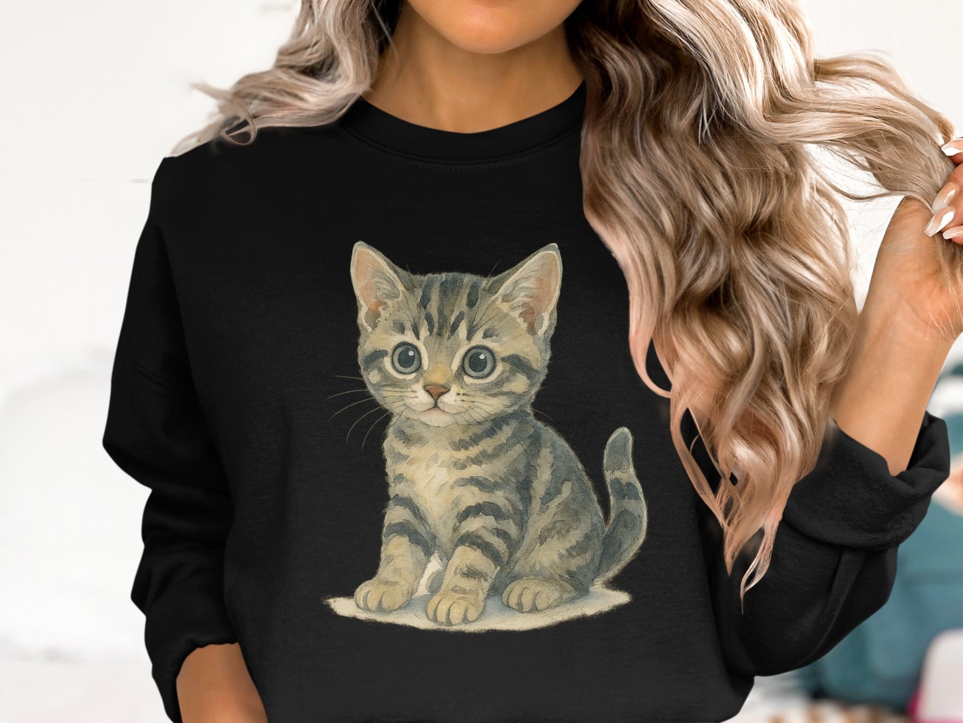 Cute Gray Kitten Graphic Design Sweatshirt product type