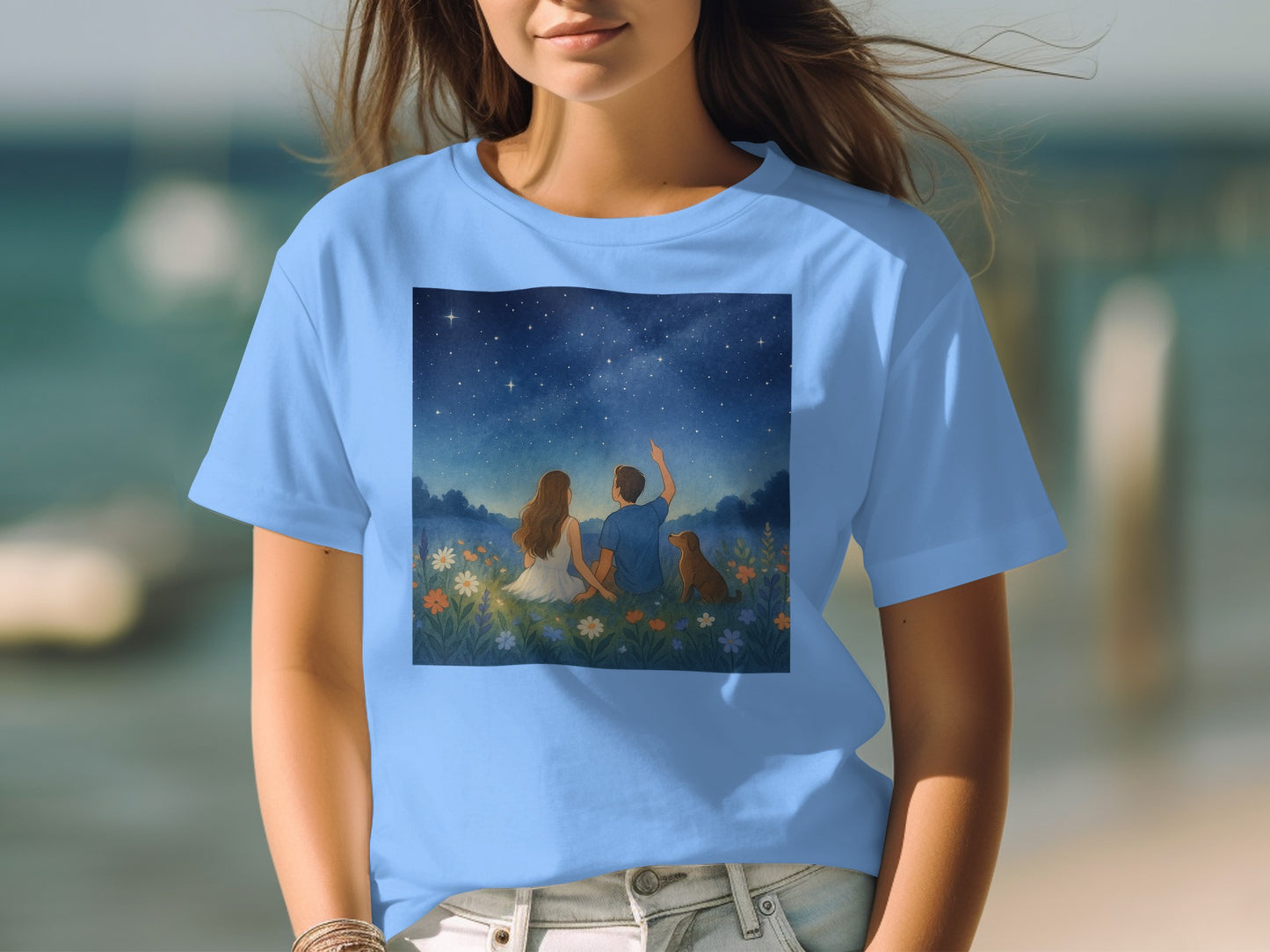Star Gazing Night Sky Family Theme T-shirt product
