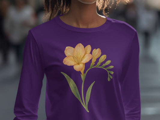 Purple Long Sleeve Top with Yellow Flower product type