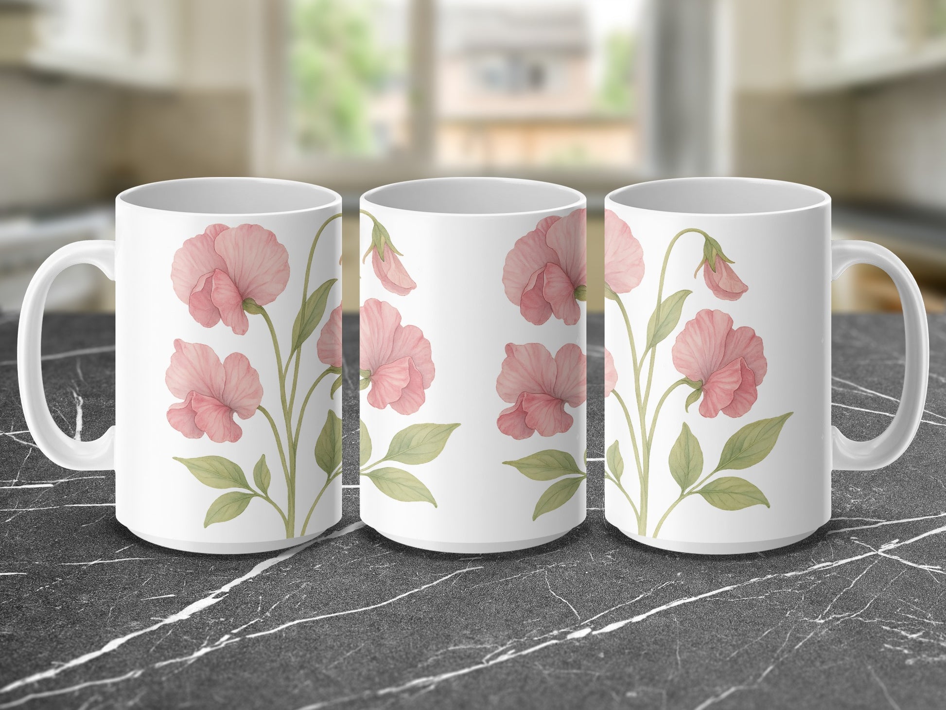 Elegant Floral Design Coffee Mug Decorative Product