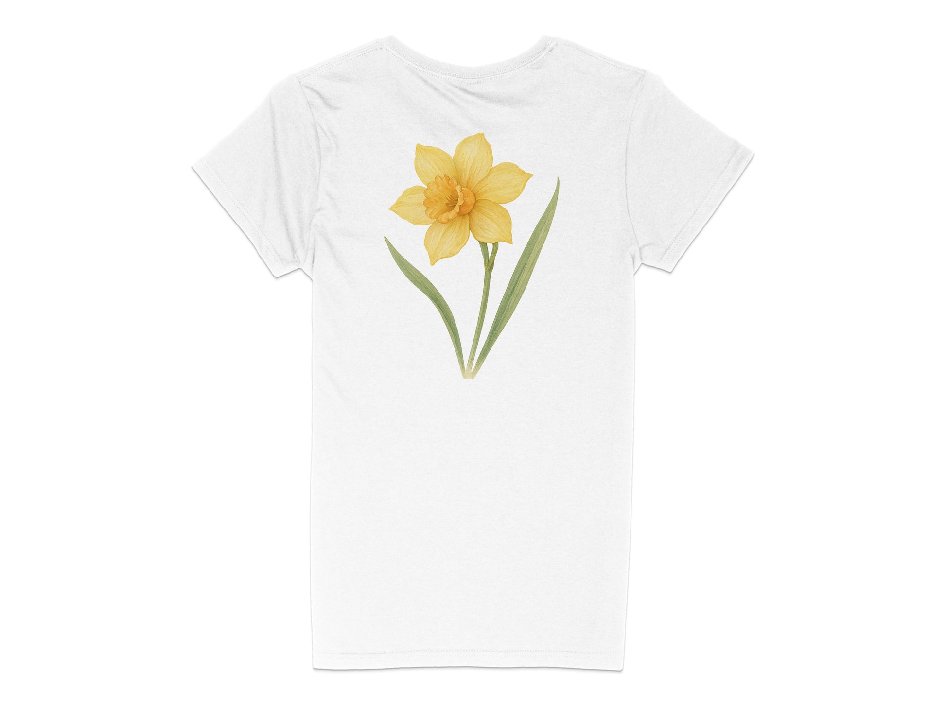 Yellow Daffodil Graphic on White Men's T-Shirt product type