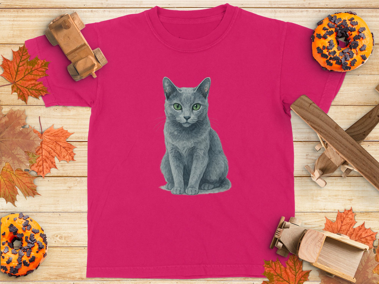 Pink Shirt With Realistic Cat Artwork Design product