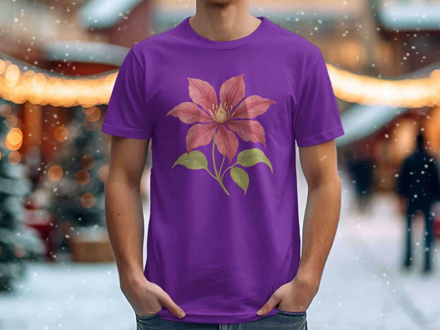 Beautiful Purple Shirt with Large Flower Print product type