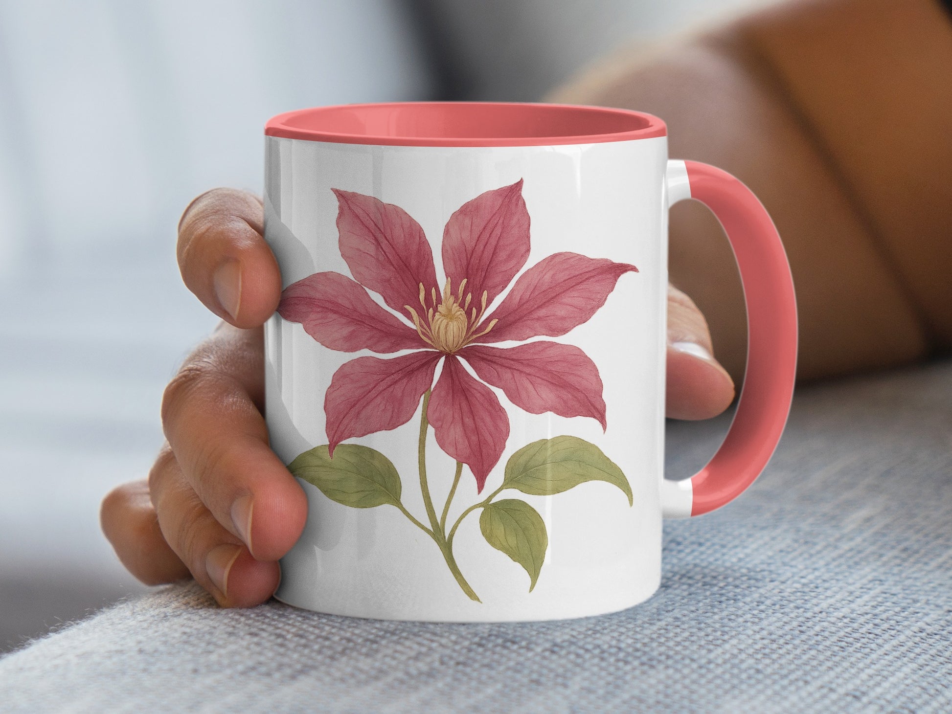 Beautiful Floral Design Pink Themed Mug product