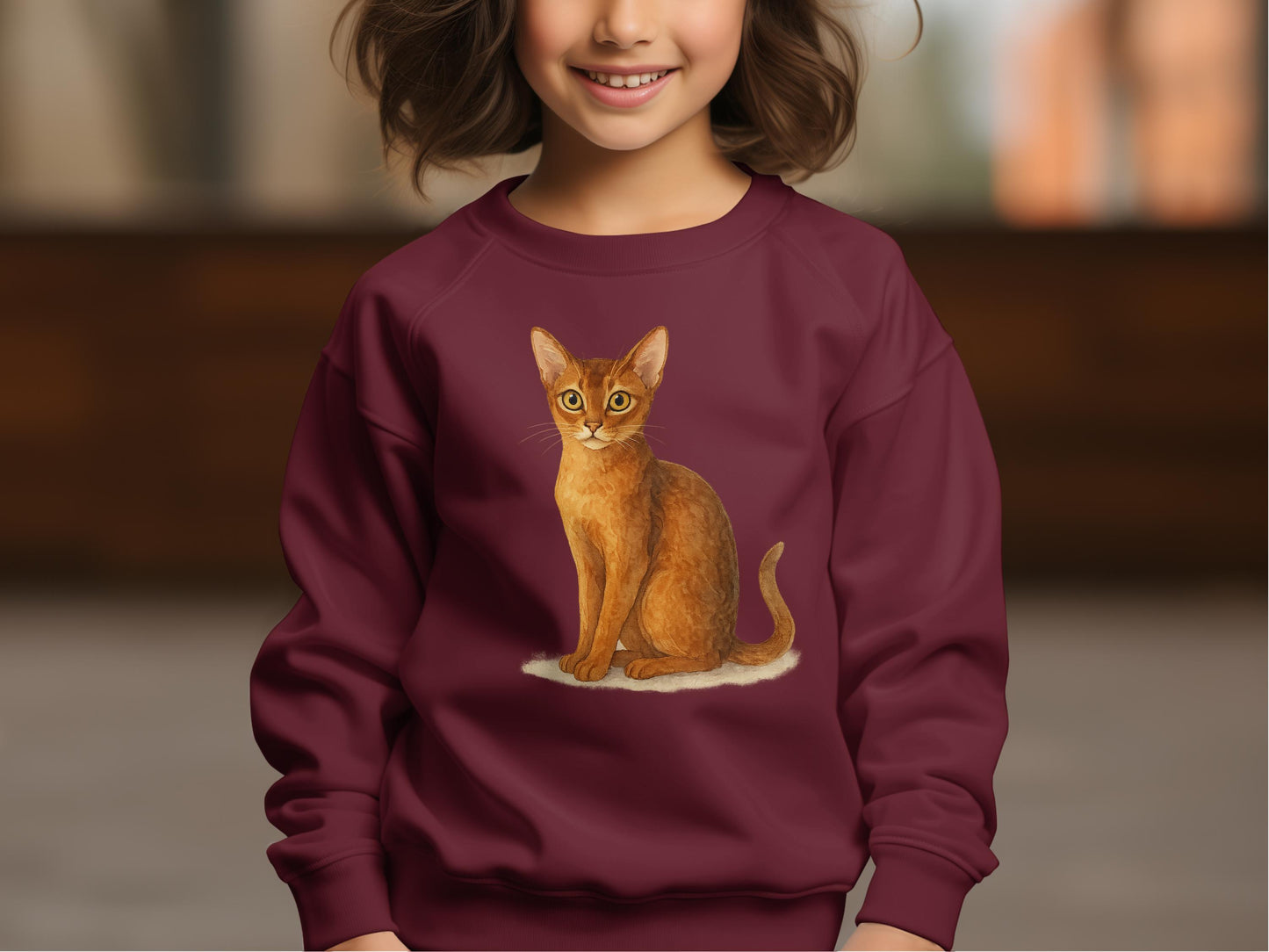 Adorable Cat Print Kids Cozy Long Sleeve Sweatshirt product