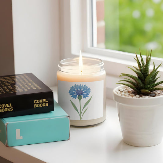 Delightful Blue Flower Design Scented Candle product
