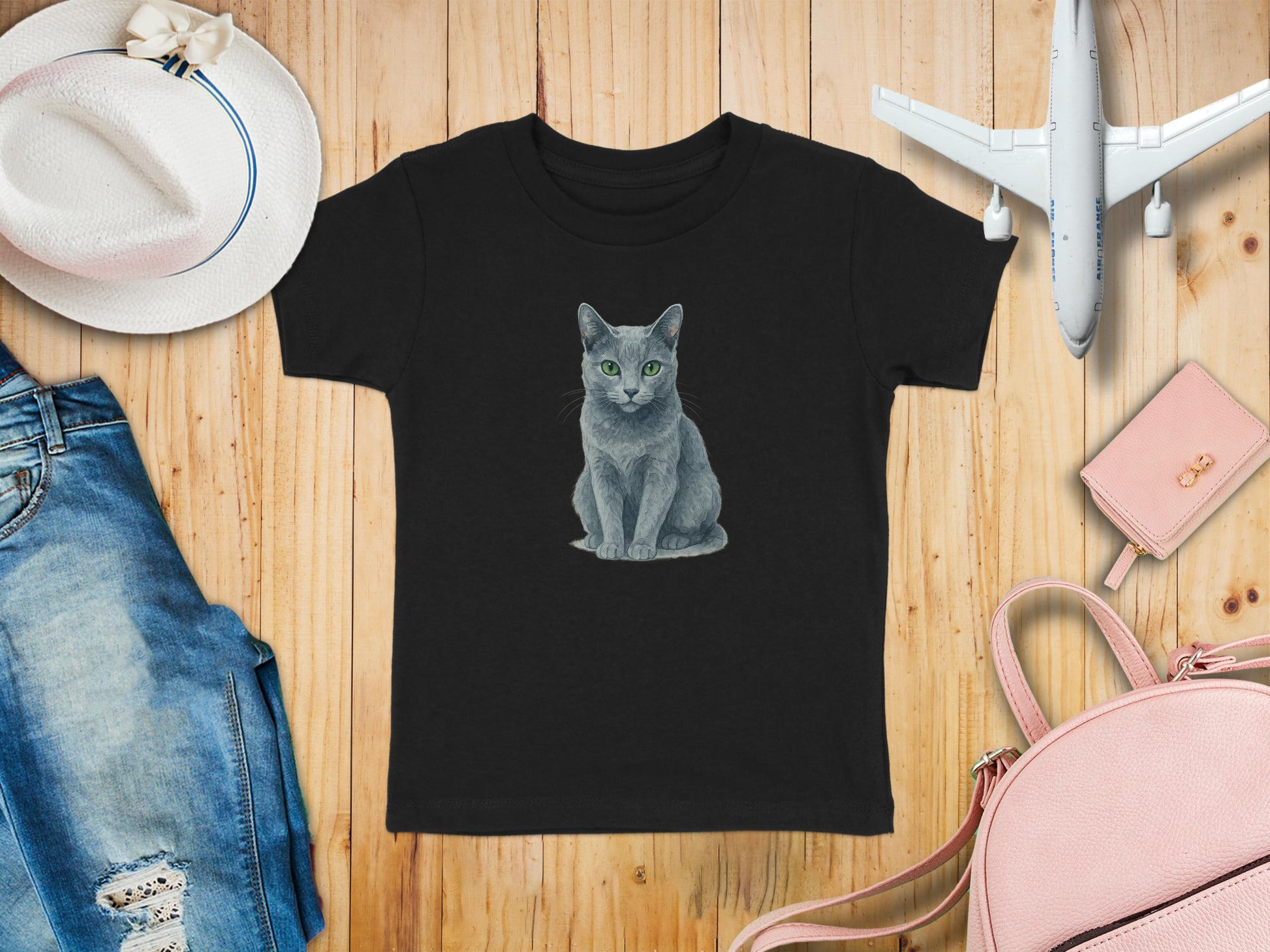 Cute Cat Graphic Black Tee Shirt Casual Wear product type