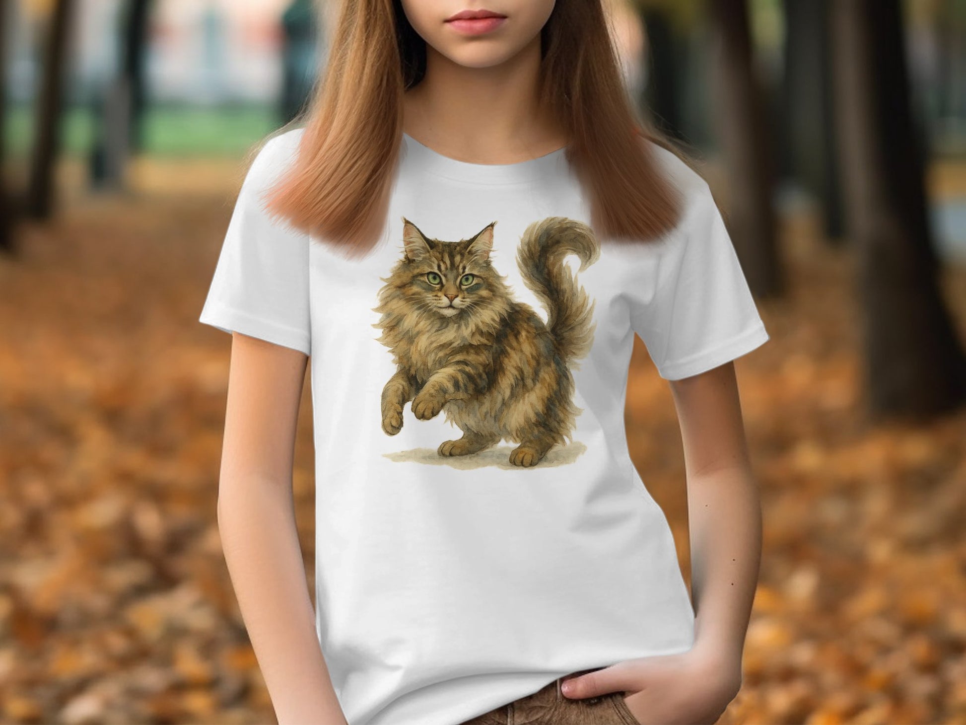 Realistic Cat Illustration T-Shirt Top for Nature Lovers Product