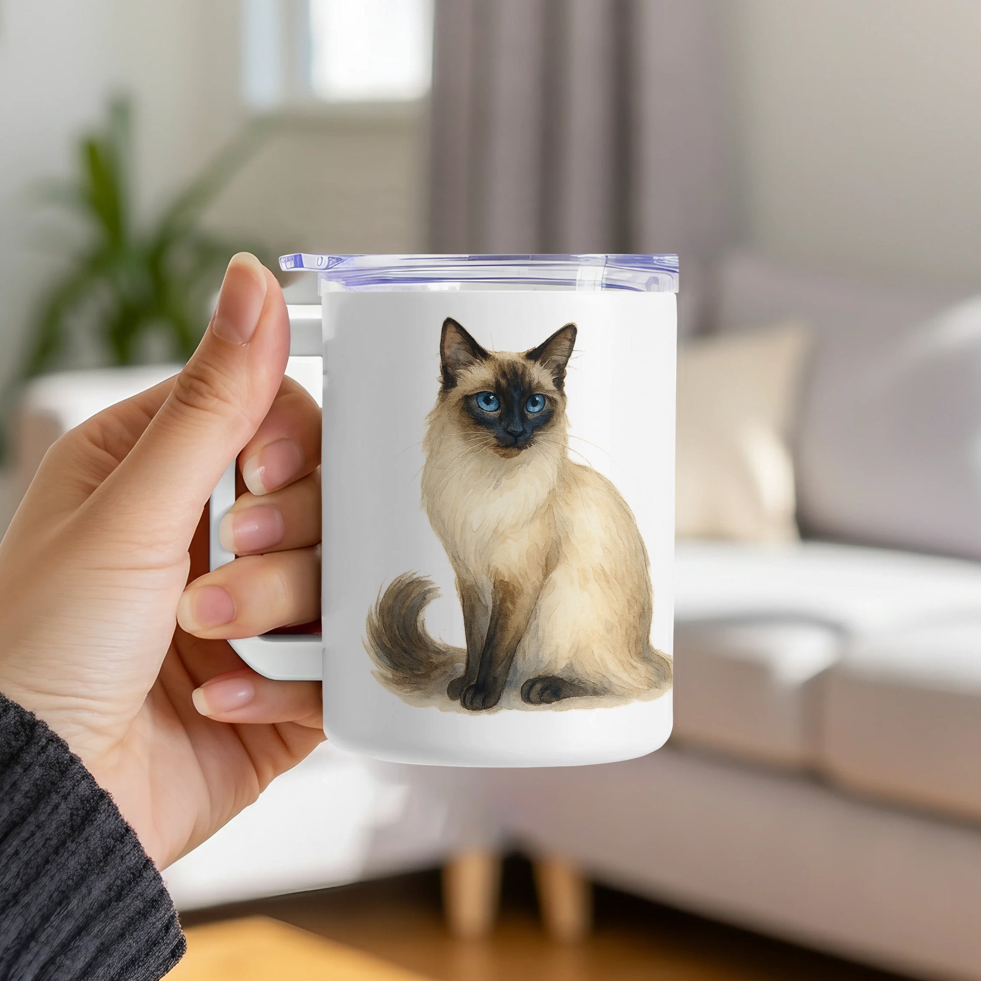 Cute Siamese Cat Design on Coffee Mug product