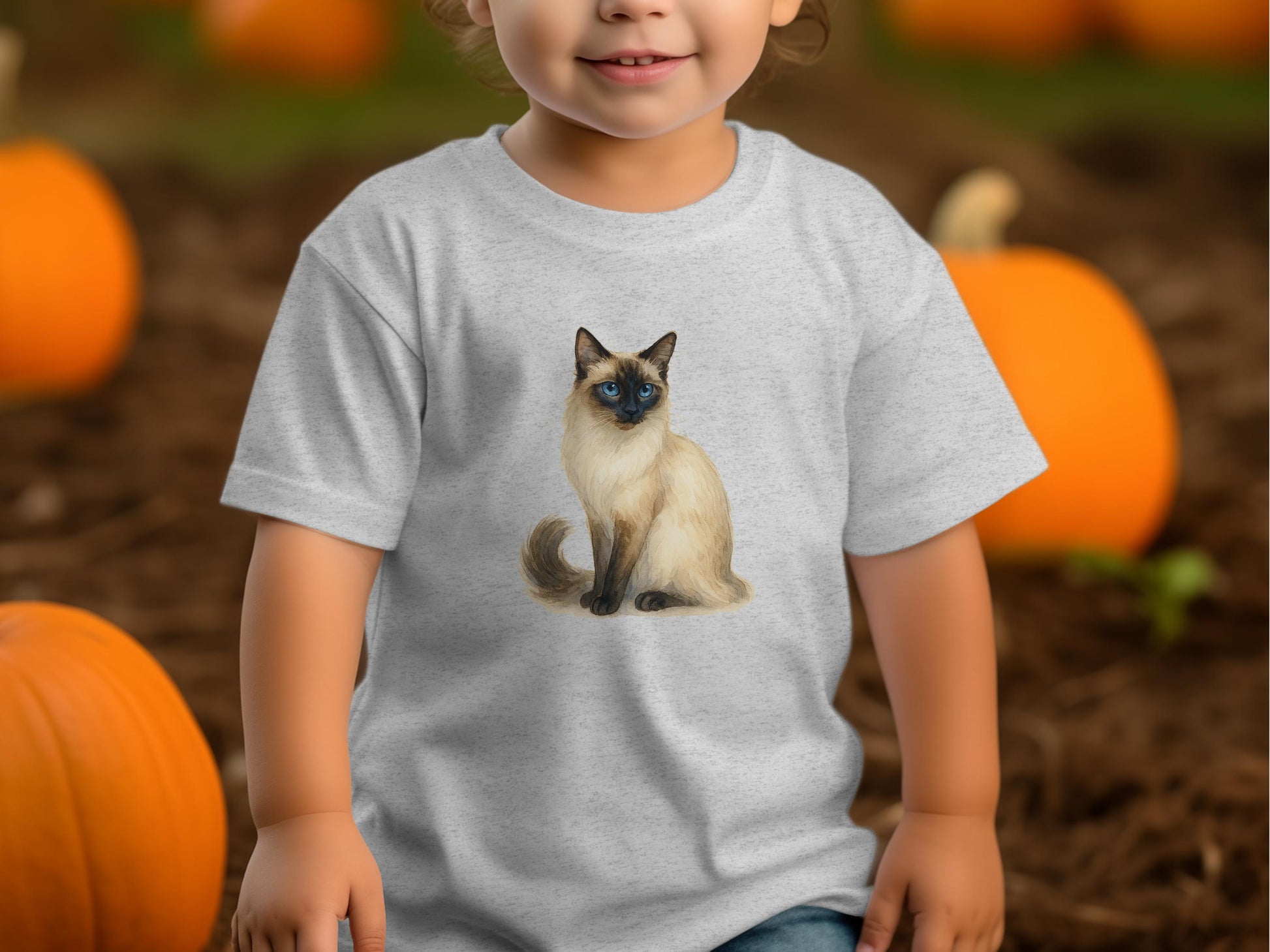 Adorable Siamese Cat Graphic Print Kids T-Shirt product type