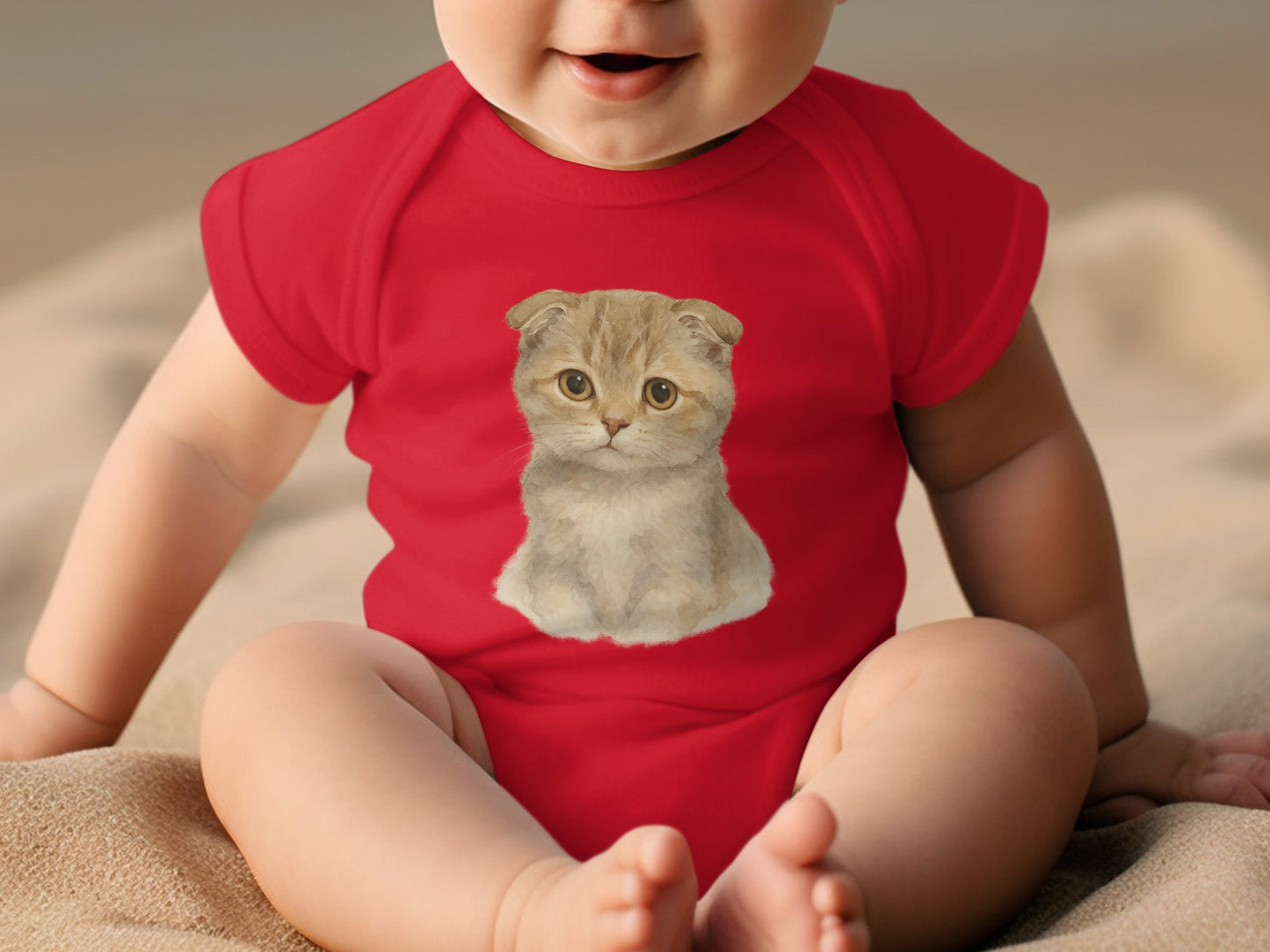 Adorable Baby Onesie with Cute Cat Print product type