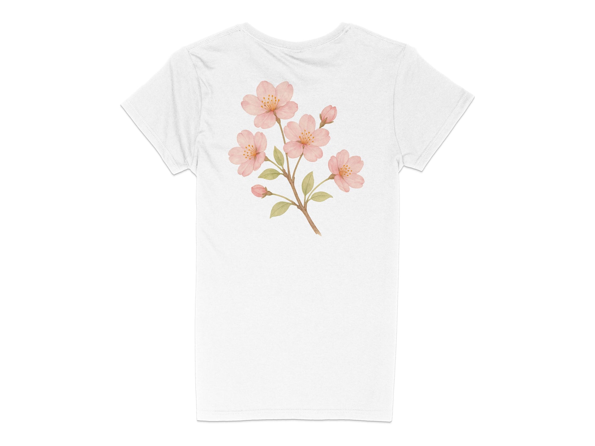 Blossom Flower Pink White Background T-Shirt product type