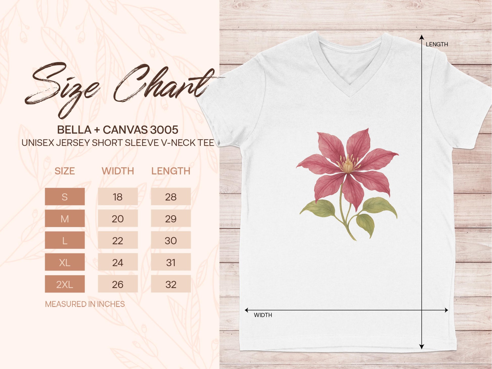 Floral Pink Graphic V-Neck T-Shirt Product