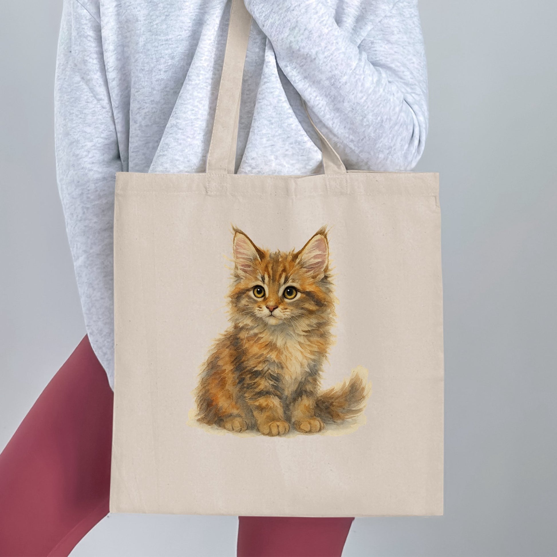 Adorable Kitten Artwork on Everyday Tote Bag product type