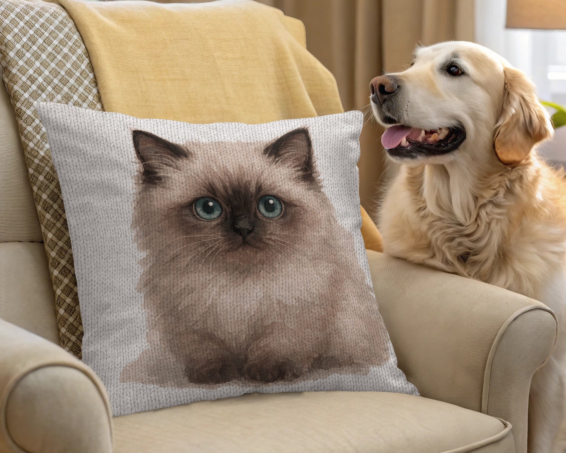 Decorative Pillow with Adorable Cat Design product type