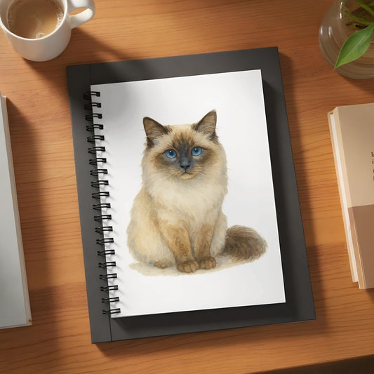 Beautiful Blue-Eyed Cat Notebook Perfect for All product type