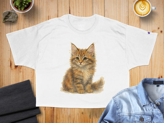 Cute Hand-Drawn Fluffy Kitten Graphic Tee product