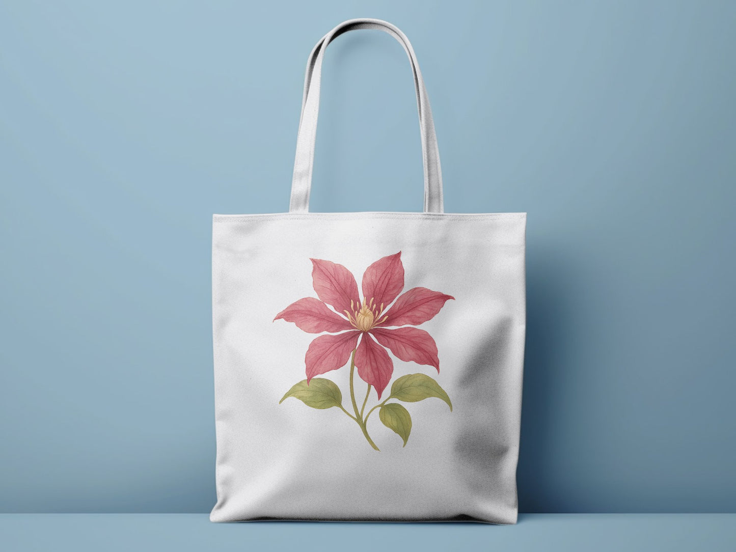 Stylish White Tote Bag with Elegant Floral Design product type