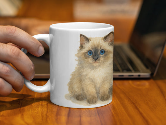 Cute Blue-Eyed Kitten Coffee Mug Unique Giftable Product