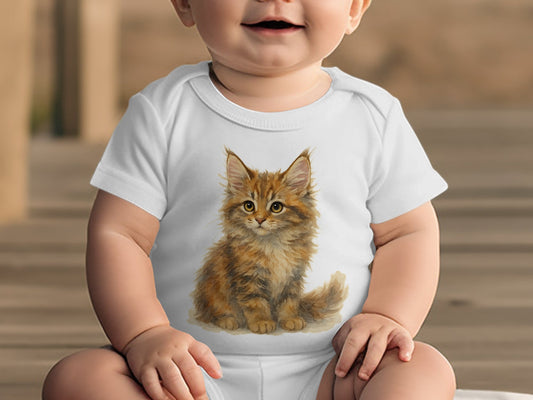 Adorable Baby Onesie with Cute Kitten Print product