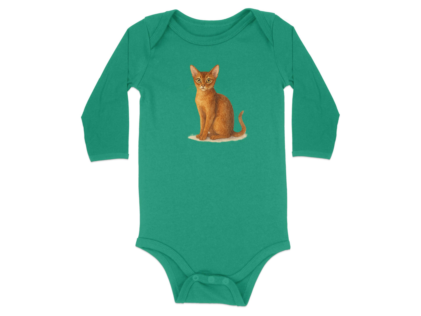 Adorable Cat Print Long Sleeve Baby Onesie product type