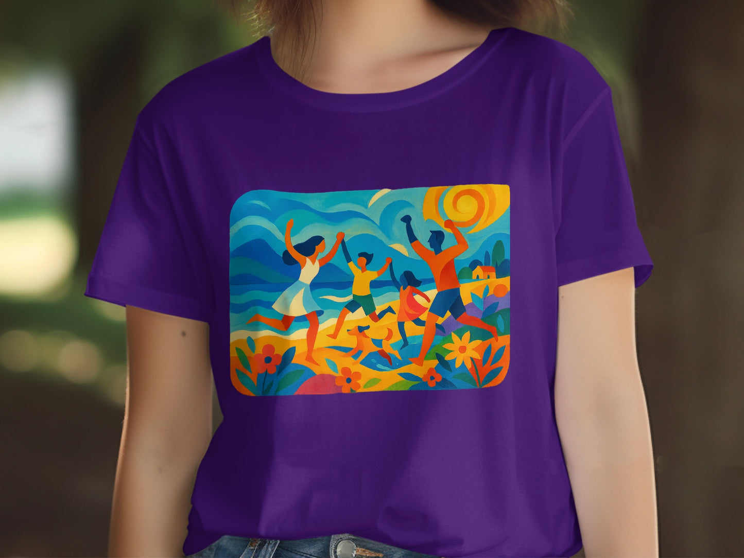 Colorful Family Beach Day Graphic T-Shirt product
