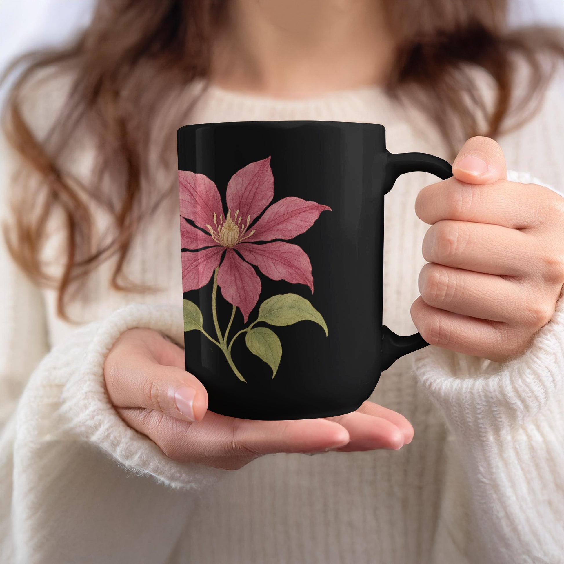 Elegant Floral Design Large Coffee Mug product