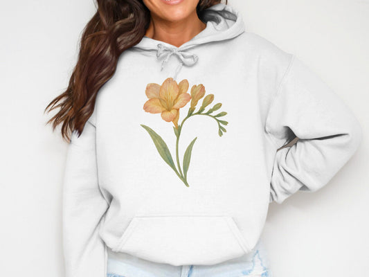 Floral Hoodie With Yellow Flowers Design product