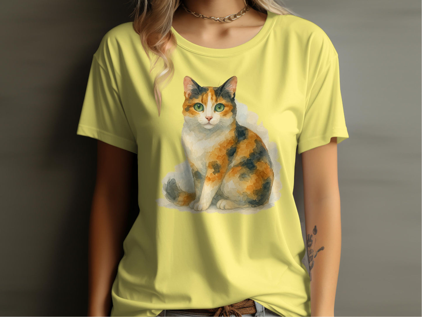 Charming Calico Cat Illustration T Shirt product