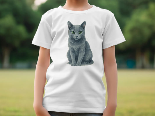 Realistic Gray Cat Design Youth T-Shirt product