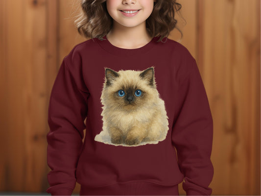 Adorable Blue-Eyed Kitten Burgundy Sweatshirt product
