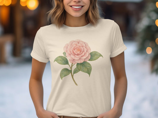 Beautiful Pink Flower Design on White Shirt product type