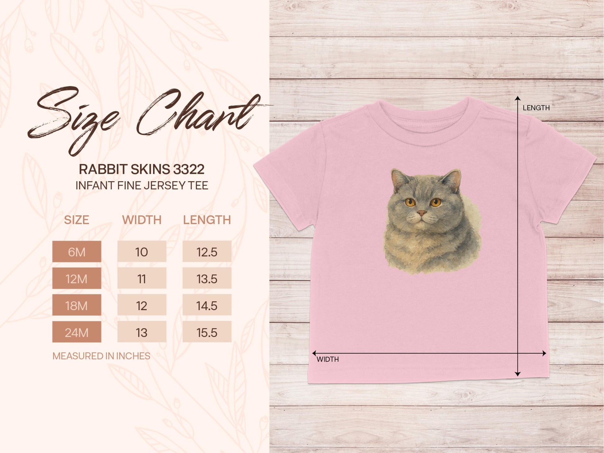 Cute Grey Cat Print Infant Fine Jersey Tee product