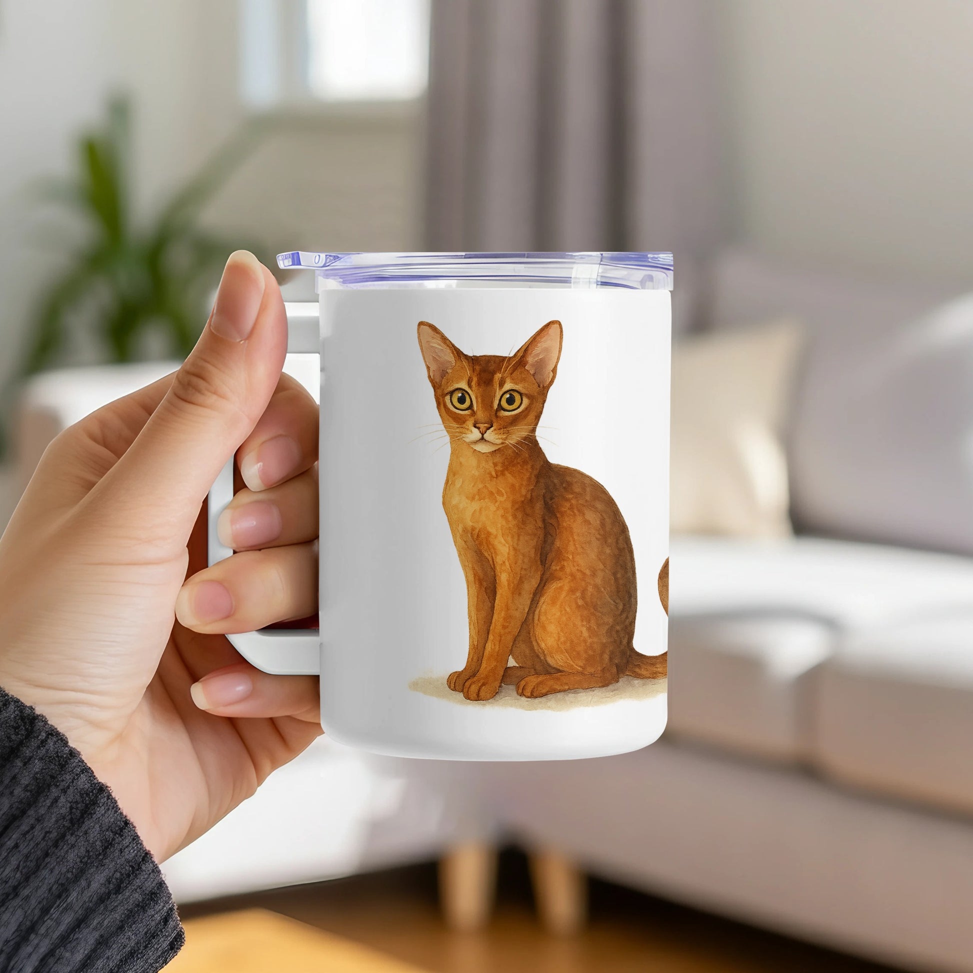 Adorable Brown Cat Printed Coffee Mug Cup product