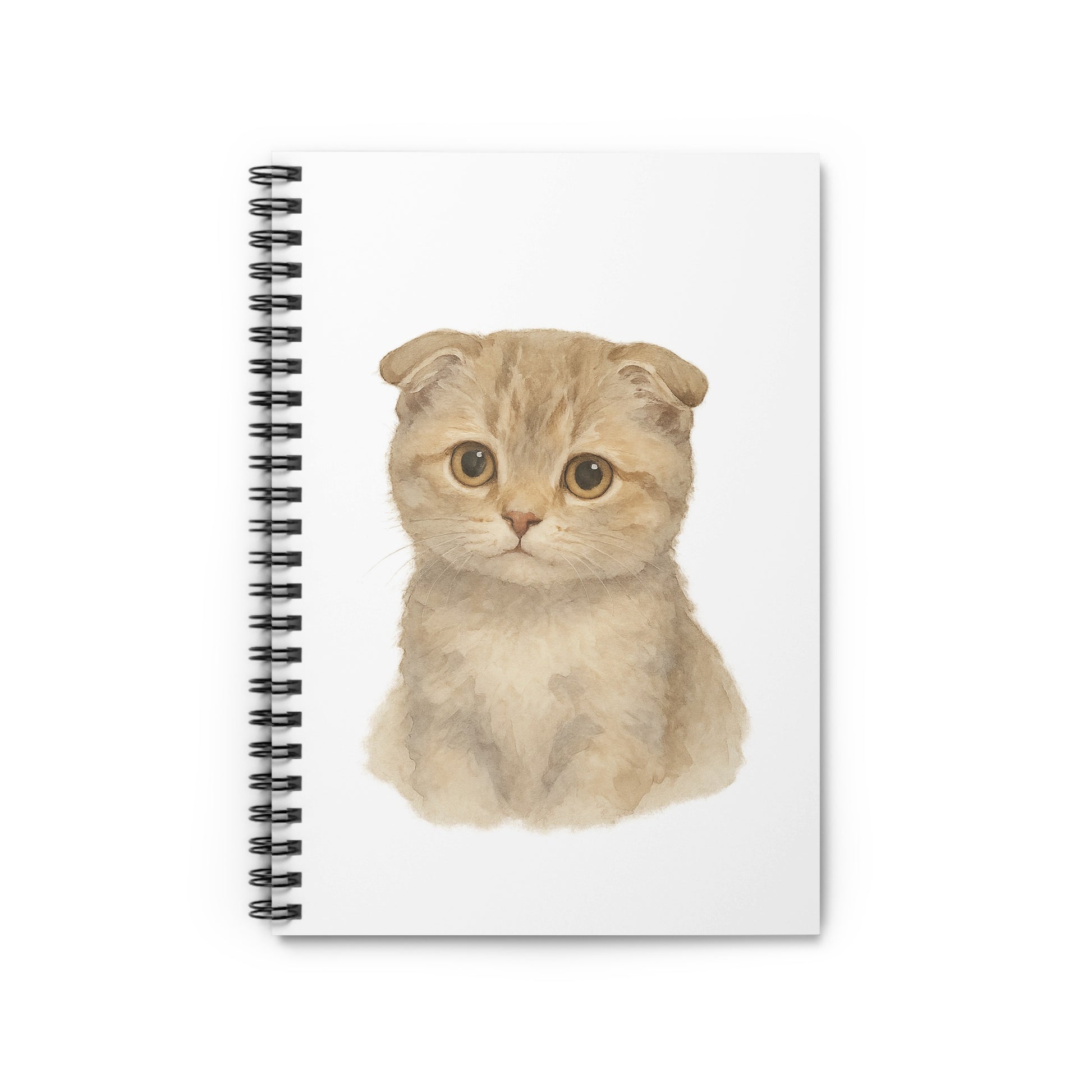 Adorable Kitten Illustration on Spiral Bound Notebook Product