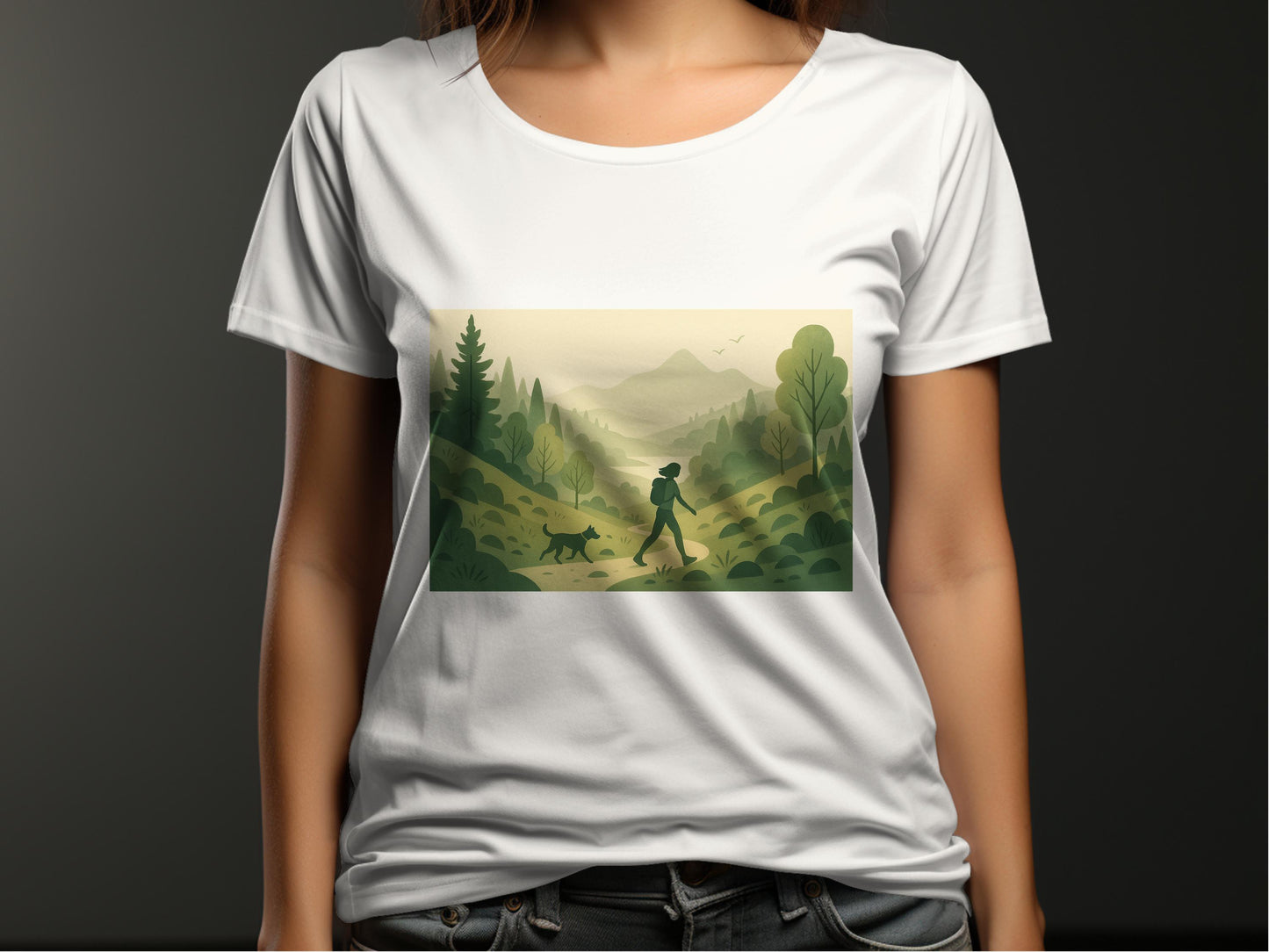 Scenic Mountain Hiking Adventure Printed Shirt product