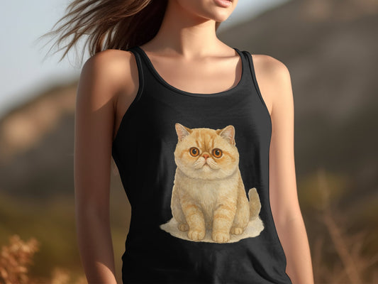 Cute Orange Cat Printed Tank Top Casual Wear Product