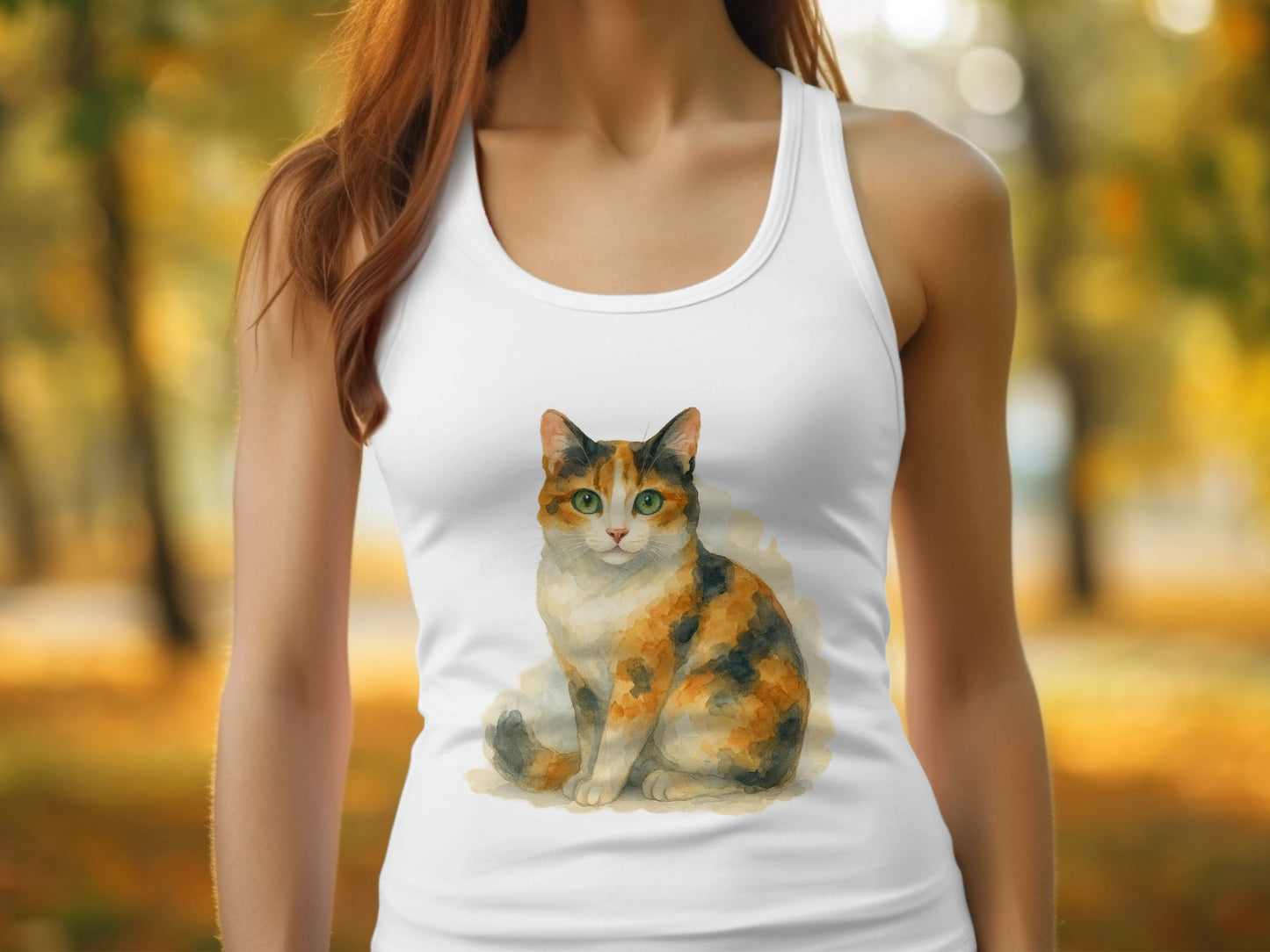 Stylish Calico Cat Print Tank Top Fashion Product